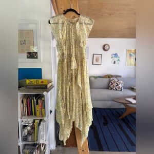 Ulla Johnson 100% silk yellow floral dress